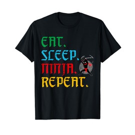 Eat Sleep Ninja Repeat Funny Martial Arts Fan Kids T-Shirt