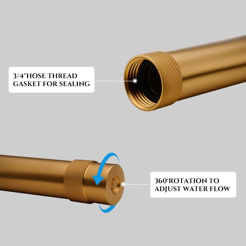 LANGARA Heavy Duty Brass Hose Nozzle, Adjustable Twist Hose Nozzle