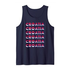 Croatia Croatian Flag Motif Stacked Text Tank Top