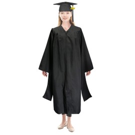 Herrenbek Graduation Master Cap and Gown Master Regalia with Black 2024 2025 Tassel Unisex