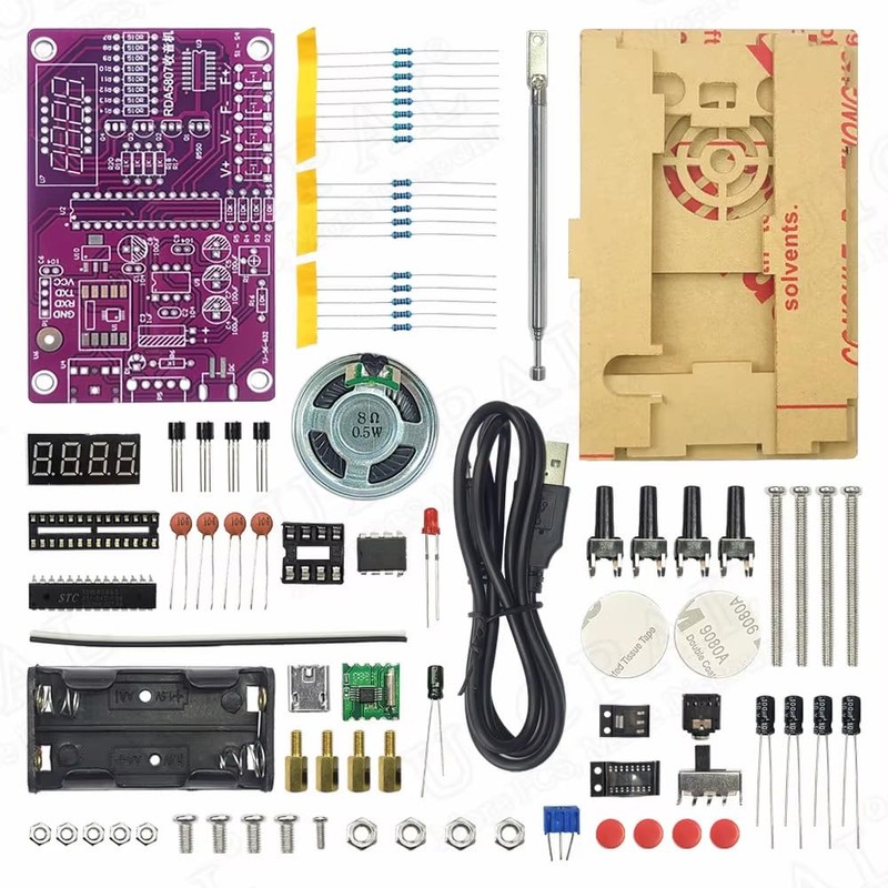 zmart DIY FM Radio Electronic Kit Adjustable Frequency 87-108MHz Digital
