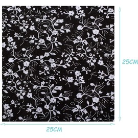 KAYNO 21 Pieces 24 x 25 cm Cotton Fabric Patchwork Square Printed Fabric Assorted Patterns Quilting Bundles Sewing Craft Floral Fabrics for DIY Handicraft Making, Black, Grey and Blue Series