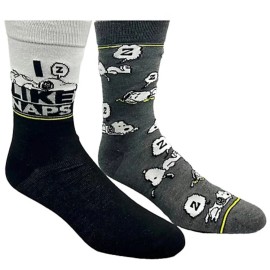 High Point Design New PEANUTS Mens SNOOPY 2 Pair Of Socks SLEEPING SNOOPY ‘I LIKE NAPS’