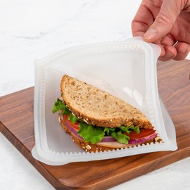 Progressive International ProKeeper Bolsa de sándwich de silicona 100% con doble cierre, transparente