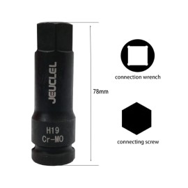 JEUCLEL 19mm Hex Impact Bit Socket, 1/2-Inch Drive Allen Bit Socket, Cr-Mo Steel H19 ...