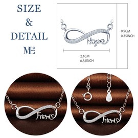 MicLee Women's "Love" Infinity Sign Necklace Fashion 925 Sterling Silver Cubic Zirconia Pendant Chain with Gift Bag Super Gift for Couples Mother Daughter, Silver Cubic Zirconia, Cubic Zirconia