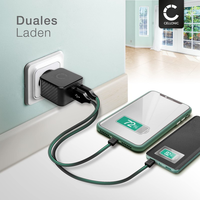 CELLONIC® 2 Fach USB Ladegerät (2 Pack) für 5V /