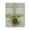 Sticky Toffee 100% Cotton Tea Towel - Lime Grey Chequered