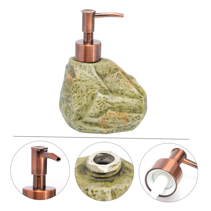 LABRIMP Elegant Ceramic Hand Soap Bottle Stone Patterned Dispenser Scented