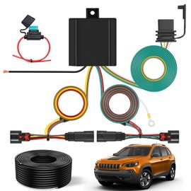 Nilight Nilight 4 Pin Trailer Wiring Harness Kit 56406 Vehicle Standard 4 Way Connector Custom for 2019 2020 2021 2022 2023 Jeep Cherokee Simple Fit Tow Hitch Harness