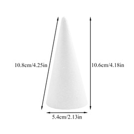 Crafjie 24 Pack Craft Foam Tree Cones for DIY Arts and Crafts (2.13 x 4.25in), White Small Polystyrene Foam Cones, Polystyrene Foam Cone, for DIY Christmas Gnomes, Christmas Tree, Holiday Decor