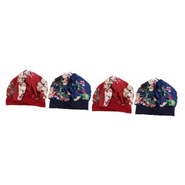 Ipetboom 4 Pcs Stretch Print Hats for Silk Hat Curly Hair Bonnet for Sleeping Silk Hair Cap Caps for Women Silk Bonnet for Sleeping Kids Hat for Women Miss Elasticity Elastic Band