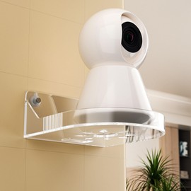 MZSX Pack of 2 Wall Mount Camera, Acrylic Bracket for Surveillance Camera, Wall Mount No Drilling Camera Mounting Bracket, with Cable Management, for Wall Mounting Indoor and Outdoor Use