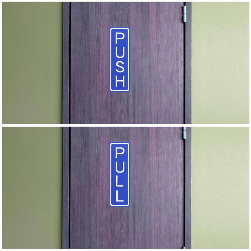 PATIKIL Vertical Push Pull Door Sign, 4"x1.25" Waterproof Push Pull