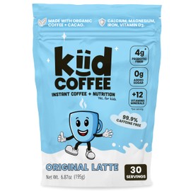 Kiid Coffee - 99.9% Caffeine-Free Organic Coffee for Kids - As Seen on Shark Tank - 12 Vitamins & Minerals, 4g Prebiotics, 0g Sugar - Non-GMO & Gluten-Free - Healthy Snack - Original - 30 Servings