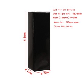 25 cajas de papel de manualidades de 25 x 25 x 86 mm para brillo de labios 350 g, caja de embalaje para tubos de brillo labial (caja de papel negra, 25 unidades)