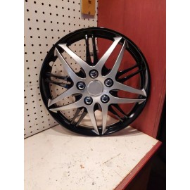 Pilot Automotive 1 X (Single) 15" Hubcap Wheel Cover Black/Silver AFTERMARKET JH-130 JH-130-15"