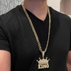 Crown King Hip Hop Pendant Chain Blinged Out Charm Gold