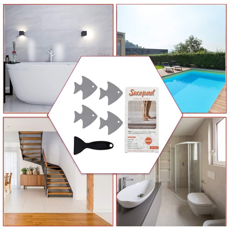 Secopad Bathtub Stickers Non-Slip, 24 PCS Safety Shower Treads Adhesive