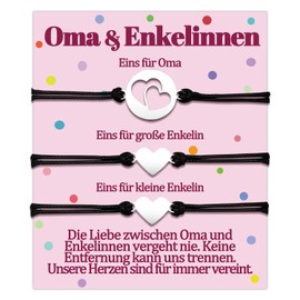 Grandma Granddaughter Bracelet Gifts for Grandma from 2 3 4 Granddaughters Bracelets Grandma Grandmother Gift for Birthday Mother's Day Christmas Special Gift Ideas Heart Schumuck Women Jewellery Set