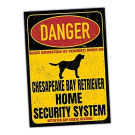 Chesapeake Bay Retriever Dog Sign Danger Security System Door Sign Dog Sign Warning Sign