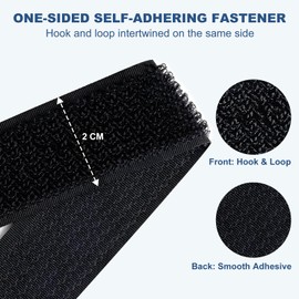 15 M Klettband mit 75 Metallschnallen, Klettverschluss Band, Klettband Kabelbinder Wiederverwendbar, Klett Kabelbinder, Frei Zuschneidbar Klett, Selbstklebend Extra Stark