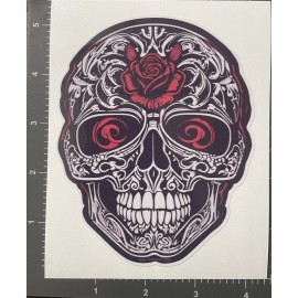 EGL Graphics Rose Sugar Skull Car Bumper Window Locker Sticker Decal Skeleton Horror