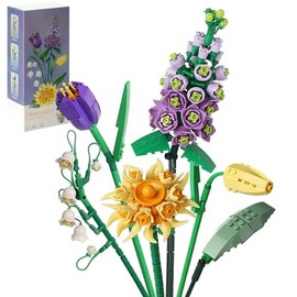 Bloques De Construcción De Ramo De Flores, Flores Artificiales, Juego De Construcción para Adultos, Decoración Única para El Hogar, Regalos de San Valentín, Juguetes Regalos De Cumpleaños