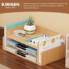 KIRIGEN Wood 3-Tier Office Desktop Document Tray - Mail Sorter