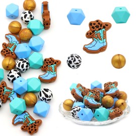 David accessories Silicone Beads 15mm Silicone Beads Bulk Round Hexagon 14mm Silicone Beads for Keychain Pens Lanyards Bracelet Necklace Jewelry Making DIY Craft 25Pcs (E)