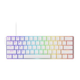 MONSGEEK FUN60 Ultra Rapid Trigger Gaming Keyboard 8k Magnetic Switch TMR Aluminum Wired Keyboard 60% White Shine-Through MagMech, Glare Magnetic Switch