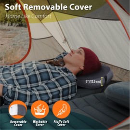 TREKOLOGY Camping Pillow - Premium Inflatable Pillow for Camping, Beach, and Travel - Ultimate Comfort for Adults -ALUFT PLUS