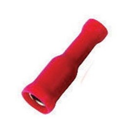 XSCORP FB2218R 22-18 Gauge Red Female Bullet Connectors - 100 Pack