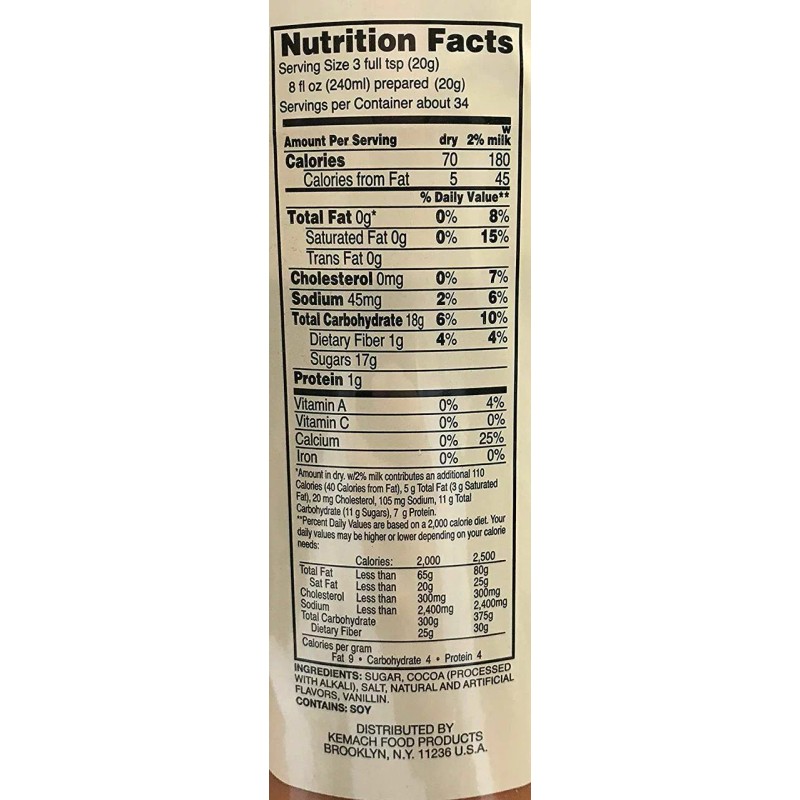 Kemach Instant Chocolate Flavored Mix, Hot Cocoa Mix, 24 oz