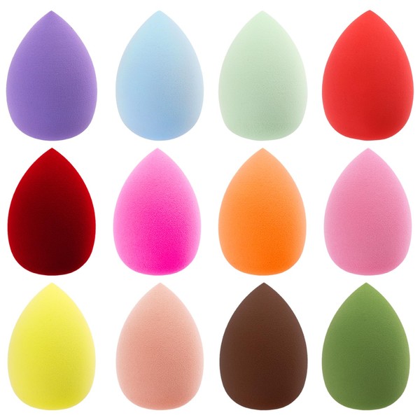 Makeup Sponges for Foundation, 12PCS Makeup Egg Sponge,Blending Powder Puff,