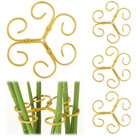 MorningRo 5pcs Metal Plant Stem Support Holder Gold Climbing House plant Support 4.13 x 4.13 Inches Reusable Flower Plant Stakes for Monstera & Climbing Plants Growth Accessories Indoor Outdoor Garden