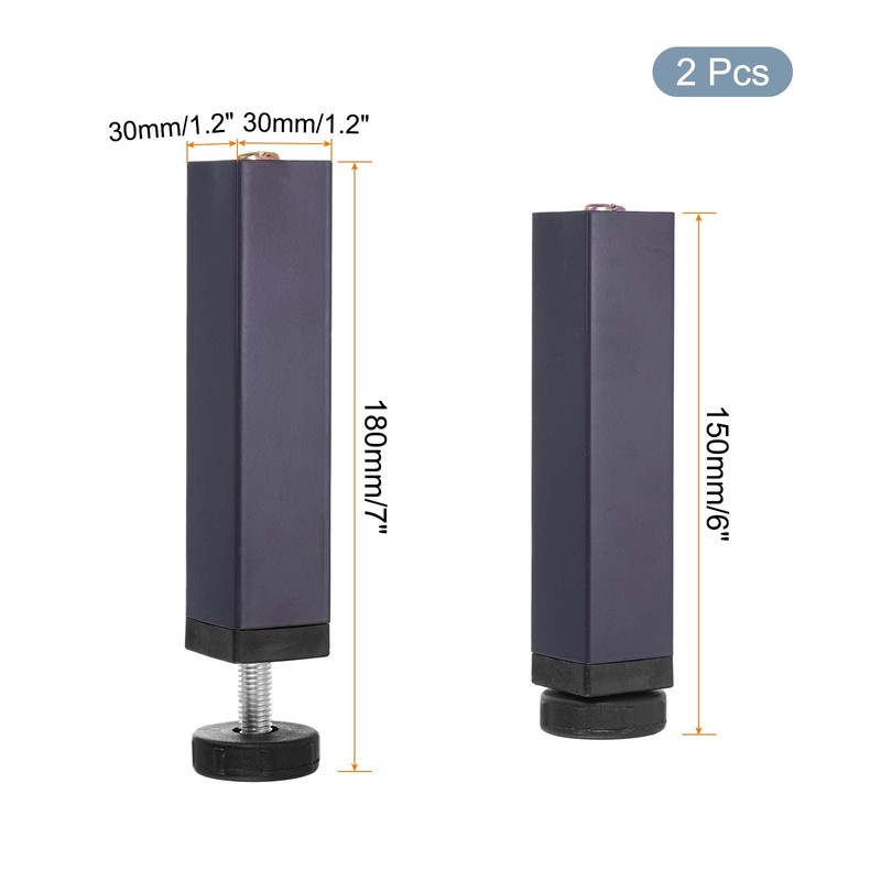 sourcing map 2 Pcs Adjustable Height Center Support Leg, 6
