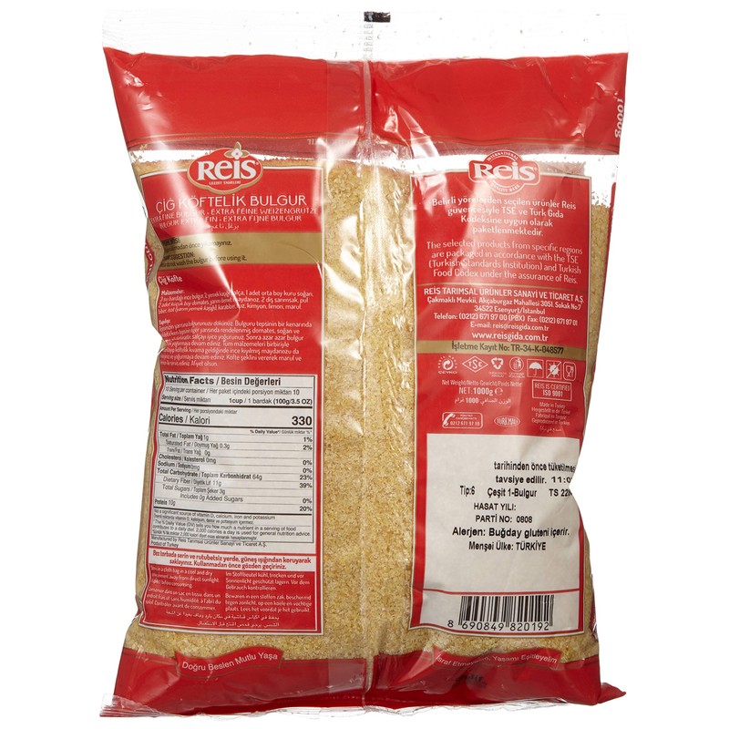 Reis Extra Fine Bulgur, Wheat Berries, Bulgur Wheat for Salads,