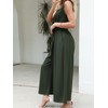 CUPSHE Women's Jumpsuit Deep V-Neck Sleeveless Jumpsuit Smocked Waist Wide