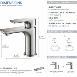 KIBI Tender Brushed Nickel Bathroom Sink Faucet with Pop-Up Drain | Single Handle Solid Brass High Arc Spout | Smooth Water Flow and Corrosion-Resistant (Brushed Nickel W/Pop Up Drain)