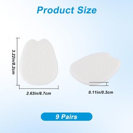 GORGECRAFT 9 Pairs Felt Shoe Tongue Pads Non Slip Foot Pad White Self Adhesive Forefoot Ball of Foot Metatarsal Thin Shoe Tongue Pad Foot Cushions Inserts for Men Women Comfort High Heel Shoe