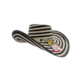 Colombian Vueltiao Hat, Sombrero Colombiano, Sombrero Vueltiado (Black&White/Small)