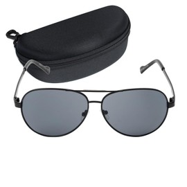 Captain Stag CS-003-3-EH-72 Men's Sunglasses with Sunglasses Case, Metal Frame, Black