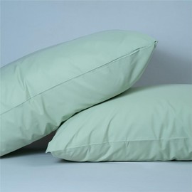 Atelier Set of 2 Pillow Cases 400 Thread Count 100% Cotton Long Staple Pillowcase, Durable and Silky Soft Pillow Covers, Natural Luxurious Hotel Class Bedding (Queen, Laurel Green)