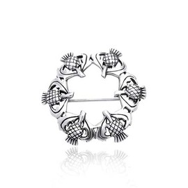 GaelSong Sterling - Pin celta con diseño de cardo escocés, caja de regalo de 1.22 pies, Plata esterlina, Sin gemas.