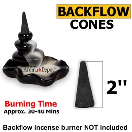2'' Sweet Vanilla Backflow Charcoal Incense Cones (Approx. 45-50)