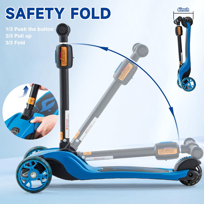 GLAMUP Kick Scooter Adjustable Height for Kids Ages 2-6 3