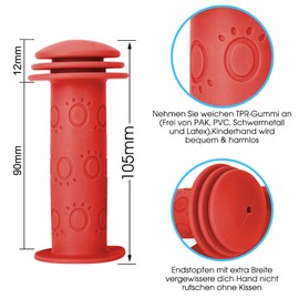 Children's Bicycle Grips - Handlebar Grips Bicycle Children 22 mm with Highest Safety Impact Protection Long 105 mm Children's Bicycle Grips for Scooter, Tricycle, Children's Balance Bike, Children's