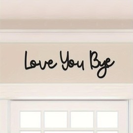 Boho-chic Love You Bye Pattern Wooden Sign, 1 Count Reusable Wall Art with Adhesive Tape, Wall Decor for Home Living Room Bedroom - Size: 1 Count, pattern: Love You Bye