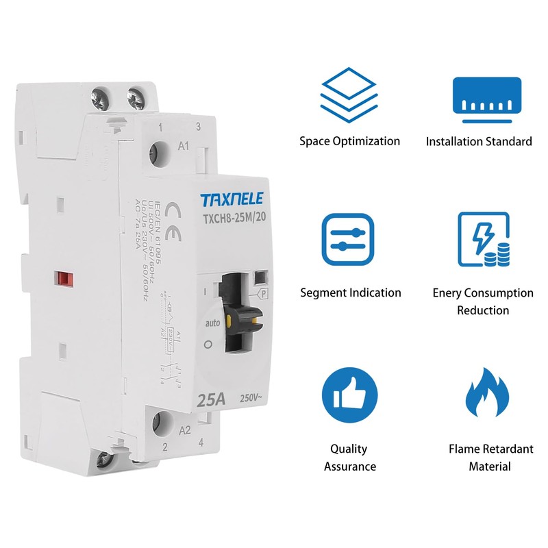 Din Rail Household Modular Manual AC Contactor 220v 230V Single